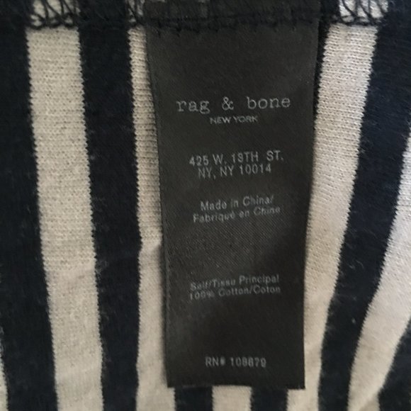 rag & bone navy and gray stripe long sleeve turtleneck knit midi dress - Picture 5 of 5